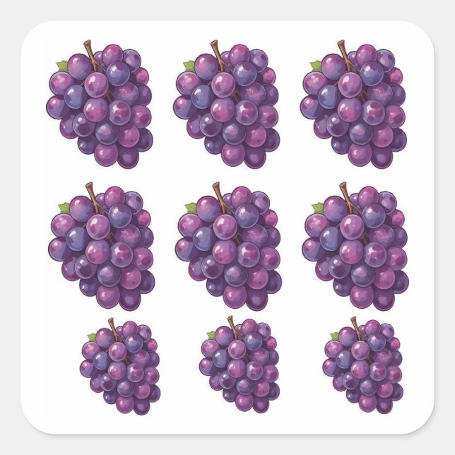 Adesivo Quadrado Purple Grapes (Frente)