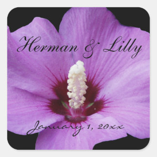 Adesivo Quadrado Purple Lily Para Cima Próximo Casamento Personaliz