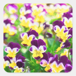Adesivo Quadrado Purple Pansies