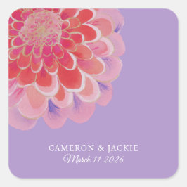 Adesivo Quadrado Purple Zinnia Summer Wedding