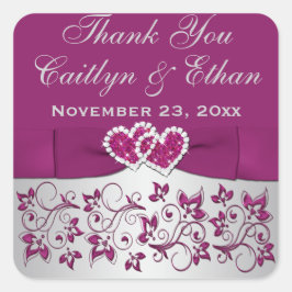 Adesivo Quadrado Púrpura, Cinza De Prata Vestido Vestido Vestido