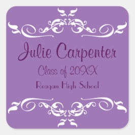 Adesivo Quadrado Púrpura e branca Flourish - Praça de Graduação
