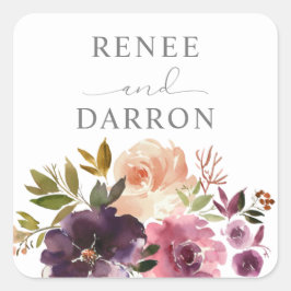 Adesivo Quadrado Púrpura e Pidro-Rosa Praça-Flor