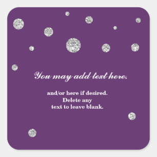 Adesivo Quadrado Púrpura e Silver Glitter Modern Doker