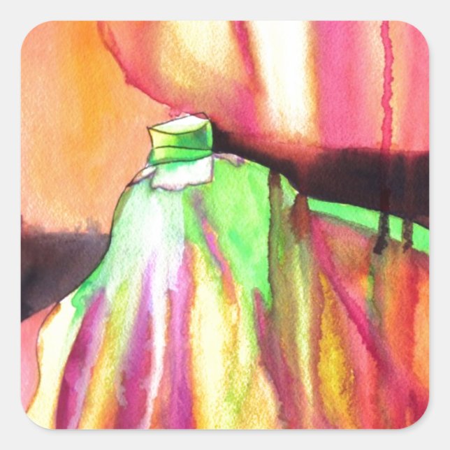 Adesivo Quadrado Púrpura Figos originais pintura à água (Frente)