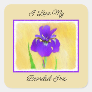 Adesivo Quadrado Púrpura Iris - Arte Flor Original