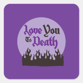 Adesivo Quadrado Púrpura Moderna Engraçado do Dia das Bruxas