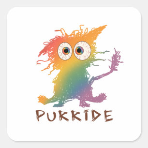 Adesivo Quadrado Purride - Gato Arco-Íris com Pele Mensal LGBTQ