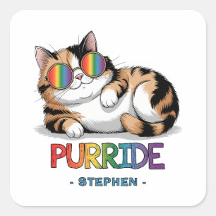 Adesivo Quadrado Purride - Orgulho Gato Legal LGBTQ