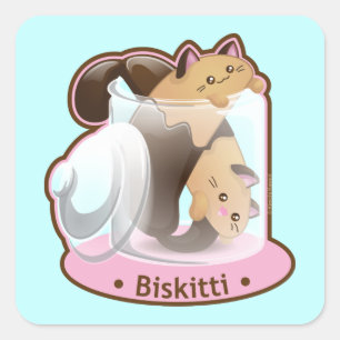 Adesivo Quadrado Purrista Pawfee: Gatos Biscotti