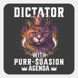 Adesivo Quadrado Pursursion Agenda Funny Bossy Cat