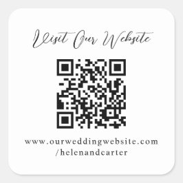 Adesivo Quadrado QR Code Online Wedding Website