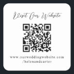 Adesivo Quadrado QR Code Online Wedding Website<br><div class="desc">Customize with your website right here on zazzle! Great for wedding website like online rsvp,  wedding details</div>
