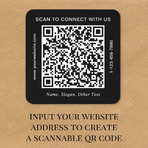 Adesivo Quadrado QR Code Preto Empresarial