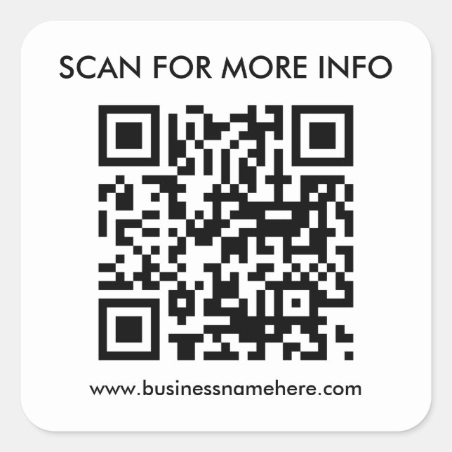 Adesivo Quadrado QR Código de Barras Profissional (Frente)