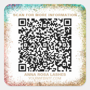 Adesivo Quadrado *~* QR Código Spa Expo RAINBOM Compro Salão