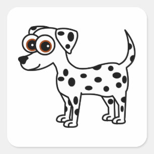 Adesivo Quadrado Quadrado Dalmatian bonito dos desenhos animados