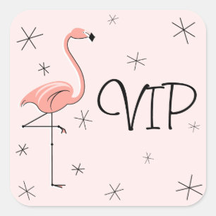 Adesivo Quadrado Quadrado de autocolante VIP Rosa Flamingo