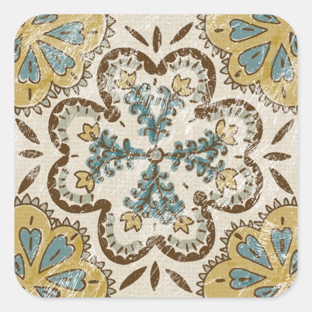 Adesivo Quadrado Quadrado de Batik não embelezado II (Frente)