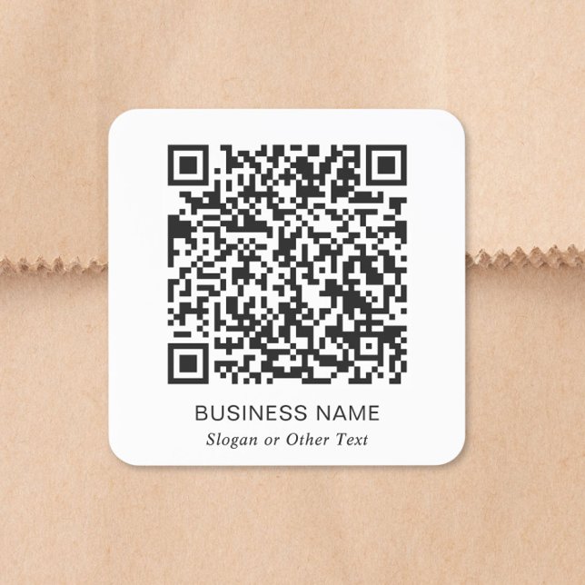 Adesivo Quadrado Quadrado de Negócios com Código QR (QR Code Business Square Square Sticker)