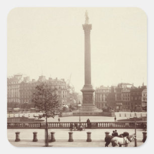 Adesivo Quadrado Quadrado de Trafalgar, Londres (foto do sepia)