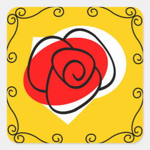 Adesivo Quadrado Quadrado do autocolante Rosa espanhol