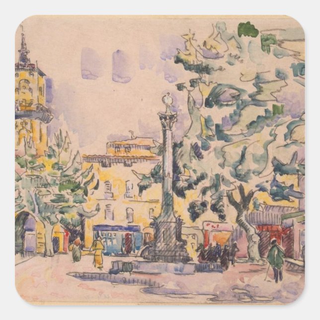 Adesivo Quadrado Quadrado do hotel de Ville em Aix-en-Provence (Frente)