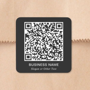 Adesivo Quadrado Quadrado Negócios Código QR Preto
