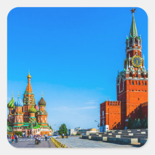 Adesivo Quadrado Quadrado vermelho de Moscovo
