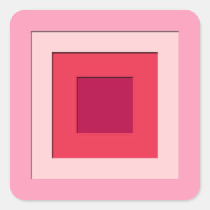 Adesivo Quadrado quadrados em camadas do século médio - rosa e vi