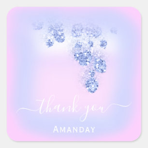 Adesivo Quadrado Quadrinho Floral Bridal Azul Rosa 16