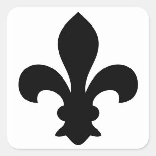 Adesivo Quadrado Quadrinho francês antigo Fleur De Lis Silhouette