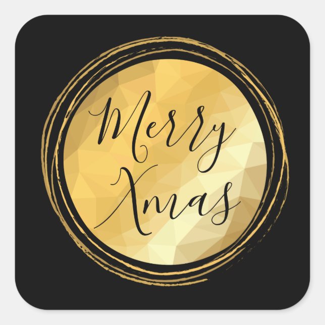 Adesivo Quadrado Quadrinhos alegres e negros e dourados brilhantes (Frente)