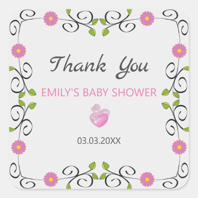 Adesivo Quadrado Quadro das Flores e Folhas (Frente)