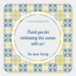 Adesivo Quadrado Quadro de azulejos bonito portugueses para o Natal