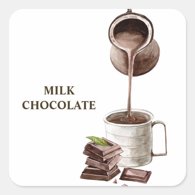 Adesivo Quadrado Quadro de Buquê de Chocolate (Frente)