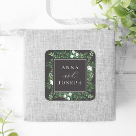 Adesivo Quadrado Quadro de Estufa | Casamento Botânico Por Aquarela