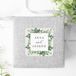 Adesivo Quadrado Quadro de Estufa | Casamento Botânico Por Aquarela