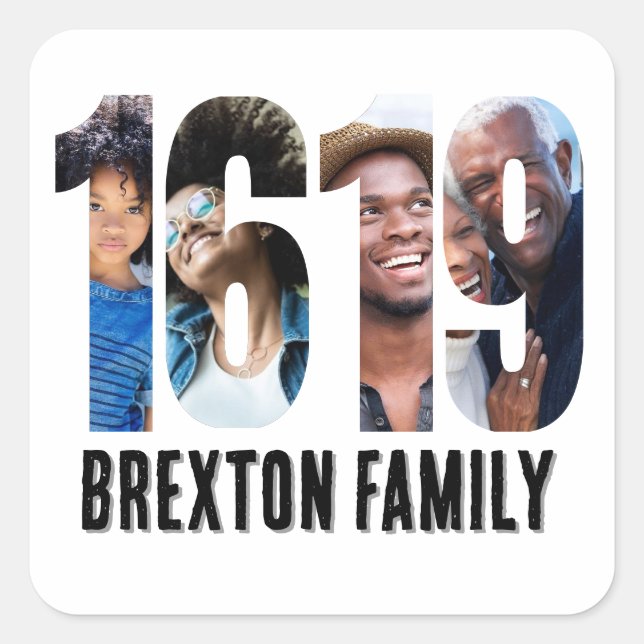 Adesivo Quadrado Quadro de Fotografias Personalizadas Mês 1691 da H (Frente)