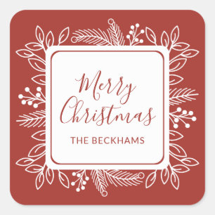 Adesivo Quadrado Quadro de Pastas de Cores Personalizadas   Vermelh