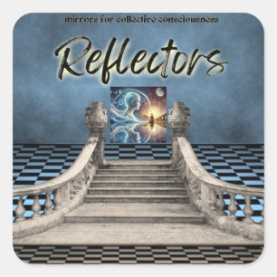 Adesivo Quadrado Quadro de verificação de Design humano do Refletor