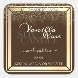 Adesivo Quadrado Quadro Dourado do Rótulo de Encapsulamento de Prod