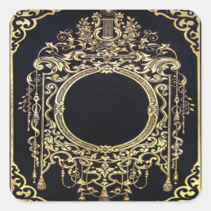 Adesivo Quadrado Quadro Dourado ornamentado de Falln (aperfeiçoe