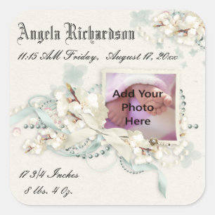 Adesivo Quadrado Quadro elegante da foto do álbum de recortes do