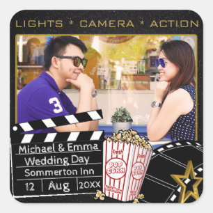 Adesivo Quadrado Quadro personalizado da estrela de cinema