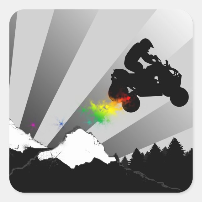 Adesivo Quadrado quads dirt trail atv (Frente)