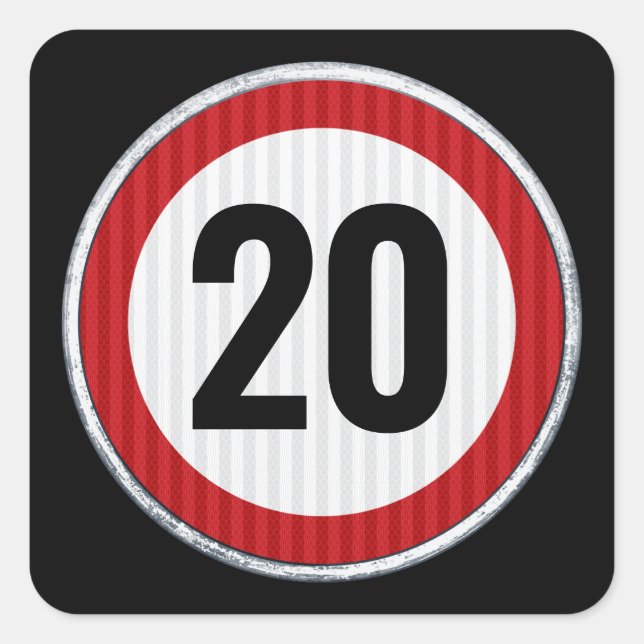 Adesivo Quadrado QUALQUER aniversário da AGE com um padrão circular (Frente)