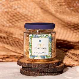 Adesivo Quadrado Qualquer Aniversário de Casamento de Hydrangea Azu