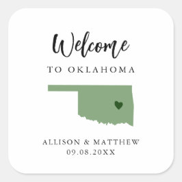 Adesivo Quadrado Qualquer Bag de Boas-vindas de Oklahoma de Cor