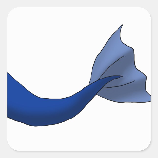 Adesivo Quadrado Qualquer Causa da Sereia Colorida com Fundo Branco (Frente)